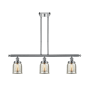 Innovations Lighting Bell 3 Light 36" Wide Linear Pendant with Shades Polished Chrome / Silver Plated Mercury