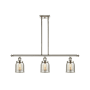 Innovations Lighting Bell 3 Light 36" Wide Linear Pendant with Shades Polished Nickel / Silver Plated Mercury