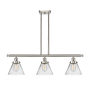 Innovations Lighting Large Cone 3 Light 36" Multi Light Large Pendant Brushed Satin Nickel / Clear