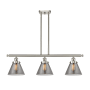 Innovations Lighting Large Cone 3 Light 36" Multi Light Large Pendant Brushed Satin Nickel / Plated Smoke