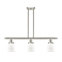 Innovations Lighting Small Bell 3 Light 36" Multi Light Large Pendant Brushed Satin Nickel / Matte White
