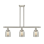 Innovations Lighting Bell 3 Light 36" Wide Linear Pendant with Shades Brushed Satin Nickel / Silver Plated Mercury