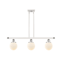 Innovations Lighting Beacon 3 Light 36" Wide Linear Pendant White and Polished Chrome / Matte White