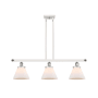 Innovations Lighting Cone 3 Light 36" Wide Linear Pendant White and Polished Chrome / Matte White