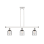 Innovations Lighting Bell 3 Light 36" Wide Linear Pendant with Shades White and Polished Chrome / Clear