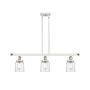 Innovations Lighting Bell 3 Light 36" Wide Linear Pendant with Shades White and Polished Chrome / Seedy