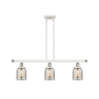 Innovations Lighting Bell 3 Light 36" Wide Linear Pendant with Shades White and Polished Chrome / Silver Plated Mercury