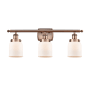 Innovations Lighting Bell 3 Light 26" Wide Vanity Light Antique Copper / Matte White