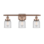 Innovations Lighting Bell 3 Light 26" Wide Vanity Light Antique Copper / Clear