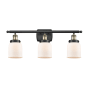 Innovations Lighting Bell 3 Light 26" Wide Vanity Light Black Antique Brass / Matte White