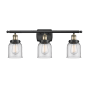 Innovations Lighting Bell 3 Light 26" Wide Vanity Light Black Antique Brass / Clear