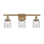 Innovations Lighting Bell 3 Light 26" Wide Vanity Light Brushed Brass / Clear