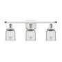 Innovations Lighting Bell 3 Light 26" Wide Vanity Light White and Polished Chrome / Clear