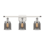 Innovations Lighting Bell 3 Light 26" Wide Vanity Light White and Polished Chrome / Plated Smoke