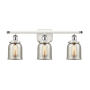 Innovations Lighting Bell 3 Light 26" Wide Vanity Light White and Polished Chrome / Silver Plated Mercury