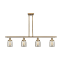 Innovations Lighting Bell 4 Light 48" Wide Linear Pendant Brushed Brass / Silver Plated Mercury