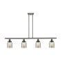Innovations Lighting Bell 4 Light 48" Wide Linear Pendant Oil Rubbed Bronze / Silver Plated Mercury