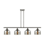 Innovations Lighting Bell 4 Light 48" Wide Linear Pendant Oil Rubbed Bronze / Silver Plated Mercury