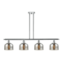 Innovations Lighting Bell 4 Light 48" Wide Linear Pendant Polished Chrome / Silver Plated Mercury