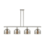 Innovations Lighting Bell 4 Light 48" Wide Linear Pendant Polished Nickel / Silver Plated Mercury