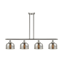 Innovations Lighting Bell 4 Light 48" Wide Linear Pendant Brushed Satin Nickel / Silver Plated Mercury