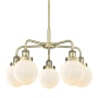 Innovations Lighting Beacon 5 Light 24" Wide Chandelier Antique Brass / Matte White