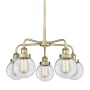 Innovations Lighting Beacon 5 Light 24" Wide Chandelier Antique Brass / Clear