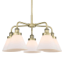 Innovations Lighting Cone 5 Light 26" Wide Chandelier Antique Brass / Matte White