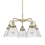Innovations Lighting Cone 5 Light 26" Wide Chandelier Antique Brass / Seedy
