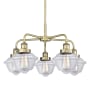 Innovations Lighting Oxford 5 Light 25" Wide Flush Mount Ceiling Fixture Antique Brass / Clear