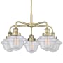 Innovations Lighting Oxford 5 Light 25" Wide Flush Mount Ceiling Fixture Antique Brass / Seedy