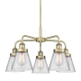 Innovations Lighting Cone 5 Light 25" Wide Chandelier Antique Brass / Clear