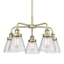 Innovations Lighting Cone 5 Light 25" Wide Chandelier Antique Brass / Seedy