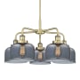 Innovations Lighting Bell 5 Light 26" Wide Chandelier Antique Brass / Plated Smoke