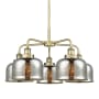Innovations Lighting Bell 5 Light 26" Wide Chandelier Antique Brass / Silver Plated Mercury