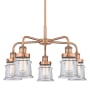 Innovations Lighting Canton 5 Light 24" Wide Chandelier Antique Copper / Clear