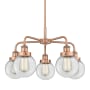 Innovations Lighting Beacon 5 Light 24" Wide Chandelier Antique Copper / Clear
