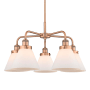 Innovations Lighting Cone 5 Light 26" Wide Chandelier Antique Copper / Matte White