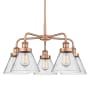 Innovations Lighting Cone 5 Light 26" Wide Chandelier Antique Copper / Seedy