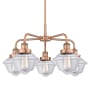 Innovations Lighting Oxford 5 Light 25" Wide Flush Mount Ceiling Fixture Antique Copper / Clear