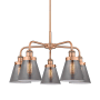 Innovations Lighting Cone 5 Light 25" Wide Chandelier Antique Copper / Plated Smoke