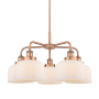 Innovations Lighting Bell 5 Light 26" Wide Chandelier Antique Copper / Matte White