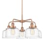 Innovations Lighting Bell 5 Light 26" Wide Chandelier Antique Copper / Clear Deco Swirl