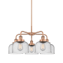 Innovations Lighting Bell 5 Light 26" Wide Chandelier Antique Copper / Seedy