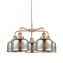 Innovations Lighting Bell 5 Light 26" Wide Chandelier Antique Copper / Silver Plated Mercury
