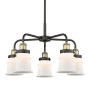Innovations Lighting Canton 5 Light 24" Wide Chandelier Black Antique Brass / Matte White