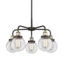 Innovations Lighting Beacon 5 Light 24" Wide Chandelier Black Antique Brass / Clear