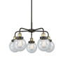 Innovations Lighting Beacon 5 Light 24" Wide Chandelier Black Antique Brass / Seedy