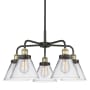 Innovations Lighting Cone 5 Light 26" Wide Chandelier Black Antique Brass / Clear