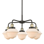Innovations Lighting Oxford 5 Light 25" Wide Flush Mount Ceiling Fixture Black Antique Brass / Matte White